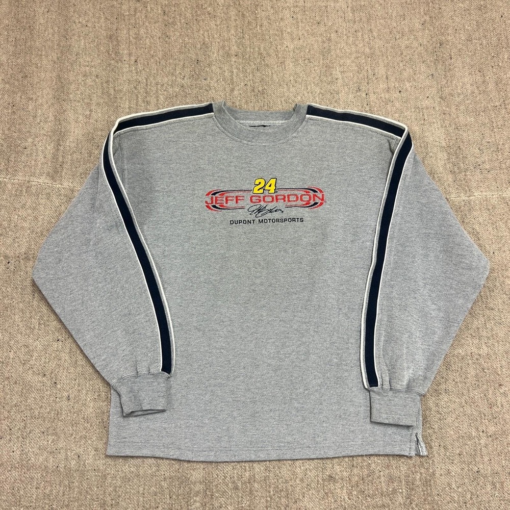 Vintage Jeff Gordon Nascar Sweatshirt Mens Large Gray 1990s Dupont